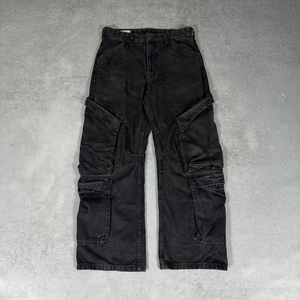Zara Loose/ Baggy Cargo Pants Black - Size: USA 32